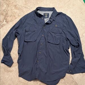 NWOT! Reel Legends Men's Federal Blue button up fishing shirt